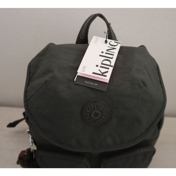 Kipling KI0365-3DU Women\'s Size Medium Field Green Fiona Nylon Backpack